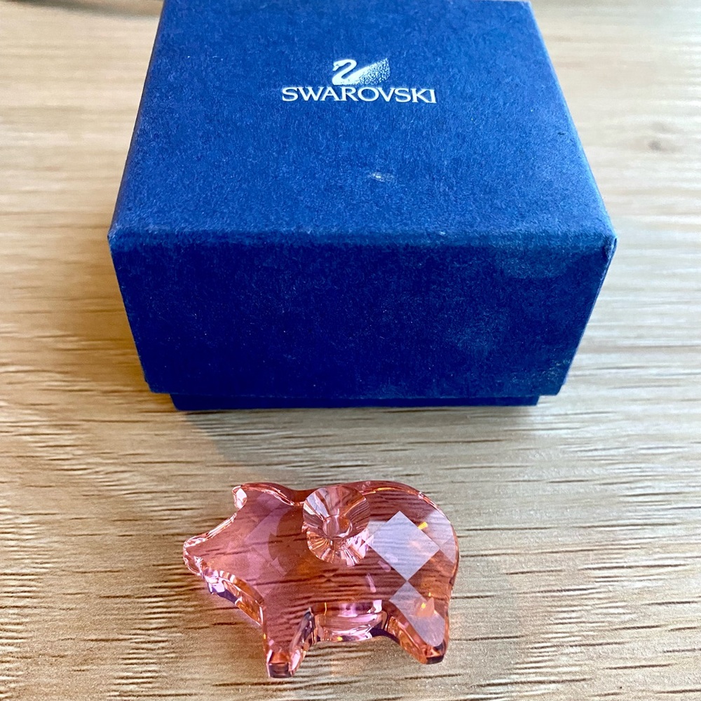 Swarovski Pig necklace with ribbon